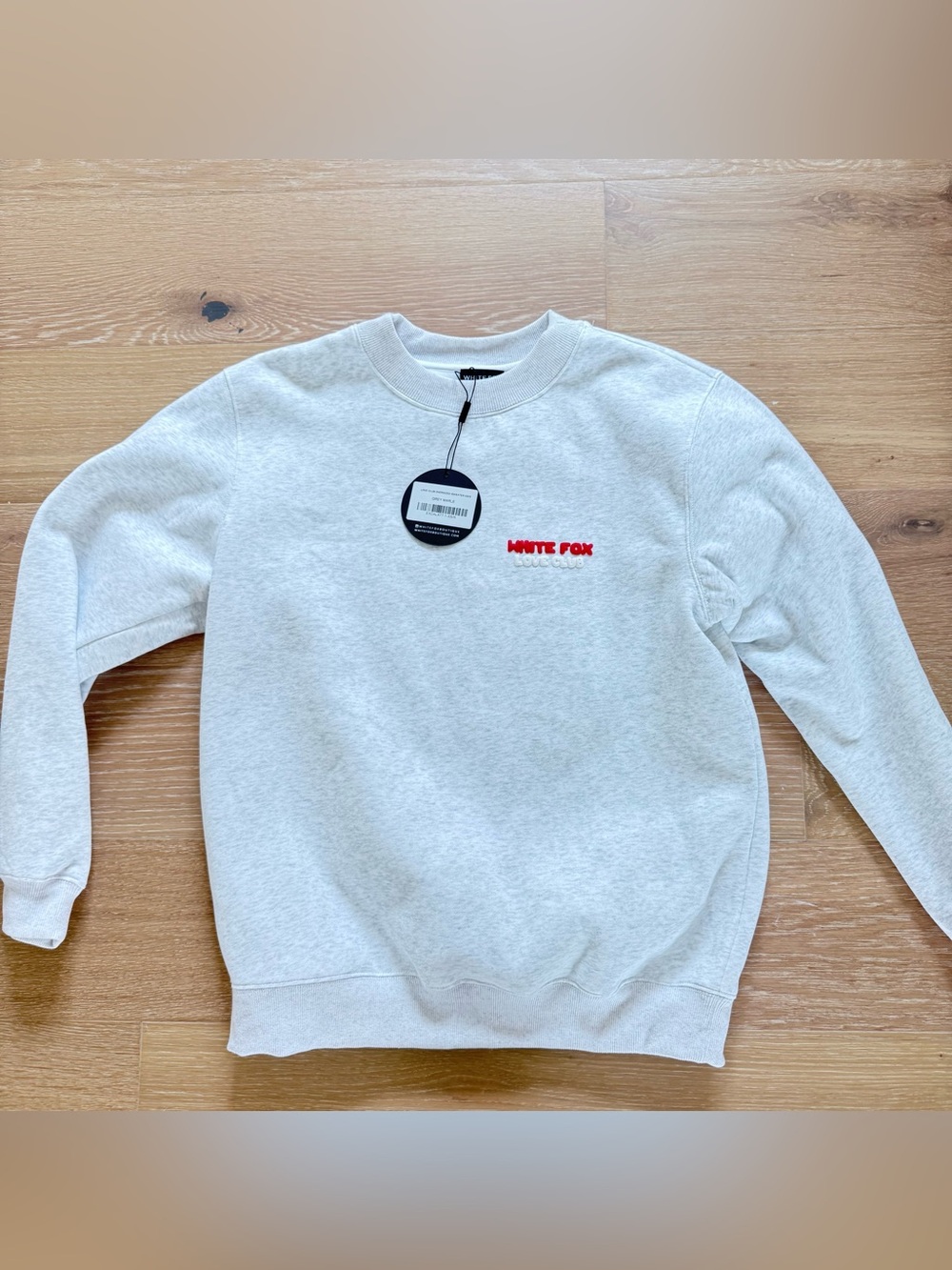 WHITEFOX LOVE CLUB SWEATSHIRT GREY MARLE. XS/S NWT matching bottoms  in my shop